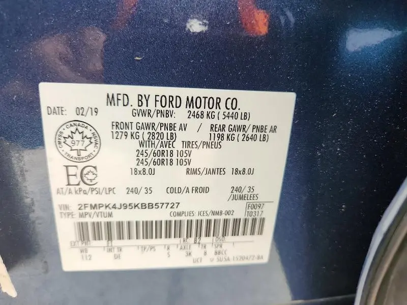 2019 FORD EDGE SEL  