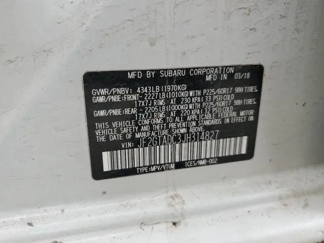 2018 SUBARU CROSSTREK PREMIUM  