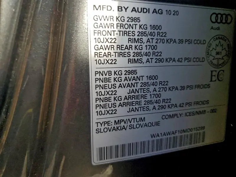 2021 AUDI SQ8 PREMIUM PLUS  