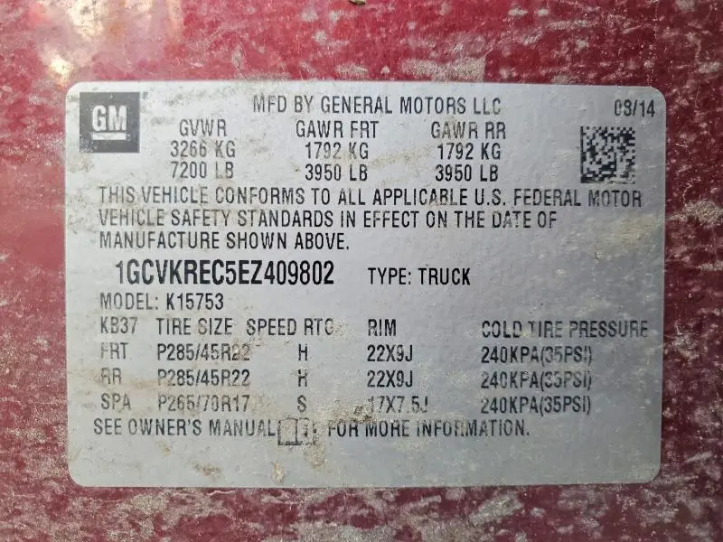 2014 CHEVROLET SILVERADO K1500 LT  