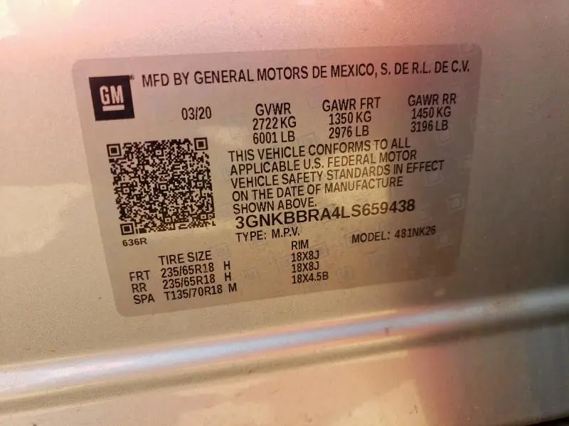 2020 CHEVROLET BLAZER 1LT  