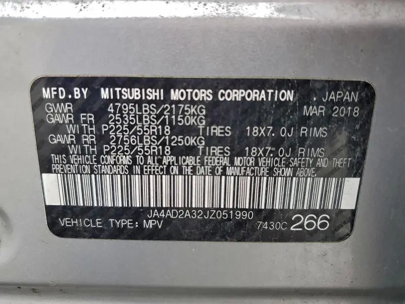 2018 MITSUBISHI OUTLANDER ES  