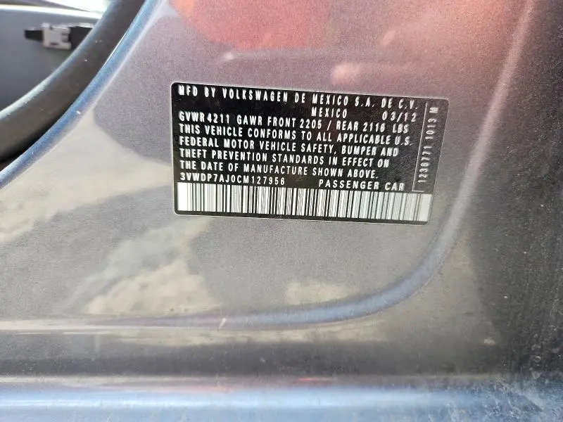 2012 VOLKSWAGEN JETTA SE  