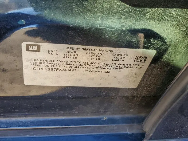 2015 CHEVROLET CRUZE LT  