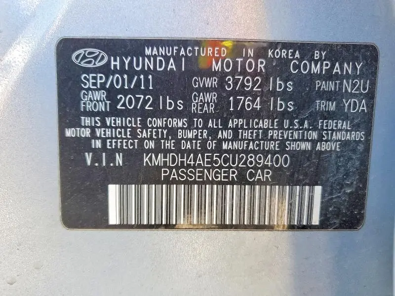 2012 HYUNDAI ELANTRA GLS  