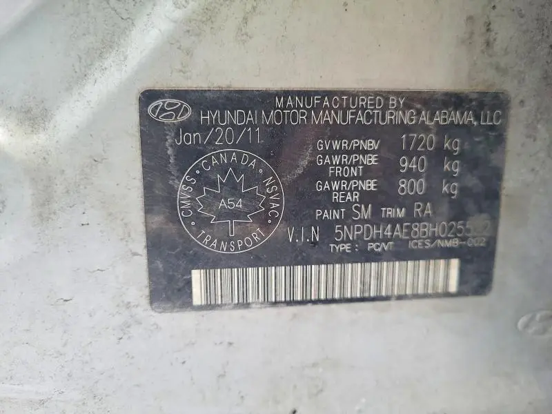 2011 HYUNDAI ELANTRA   