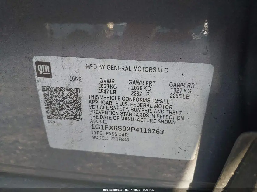 2023 CHEVROLET BOLT EV FWD 2LT