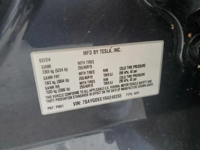 2024 TESLA MODEL Y   