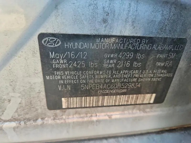 2013 HYUNDAI SONATA GLS  
