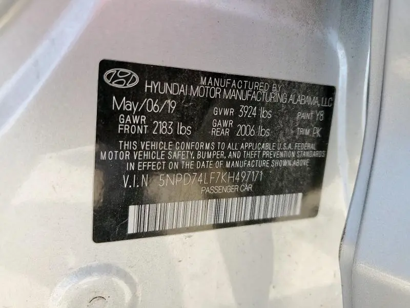 2019 HYUNDAI ELANTRA SE  