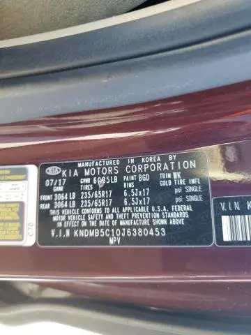 2018 KIA SEDONA LX  