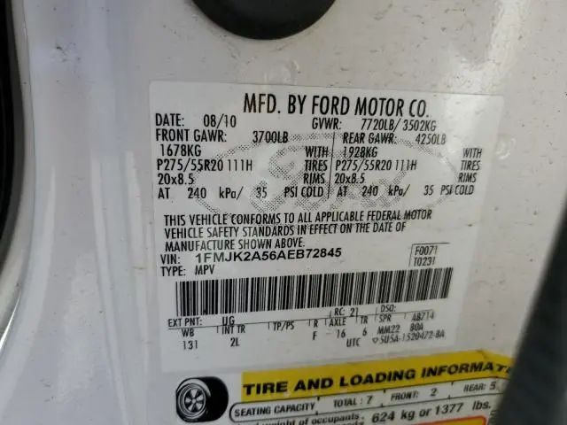 2010 FORD EXPEDITION EL LIMITED  