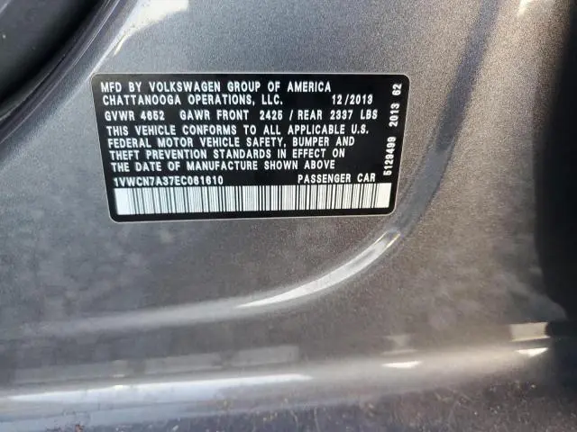 2014 VOLKSWAGEN PASSAT SEL  