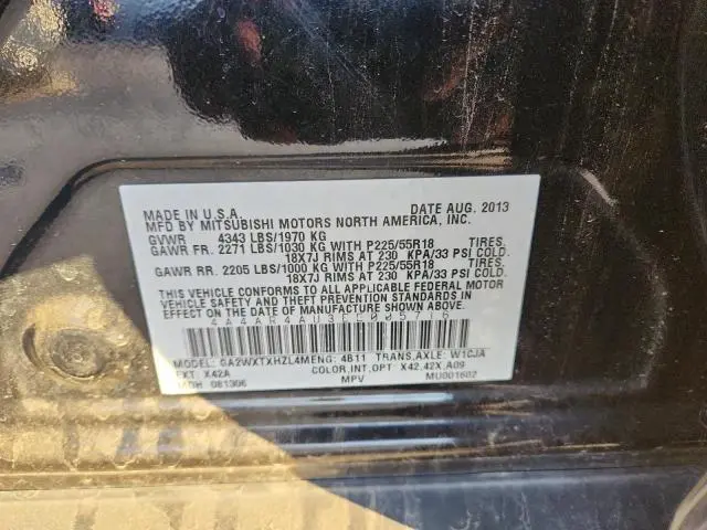 2014 MITSUBISHI OUTLANDER SPORT SE  