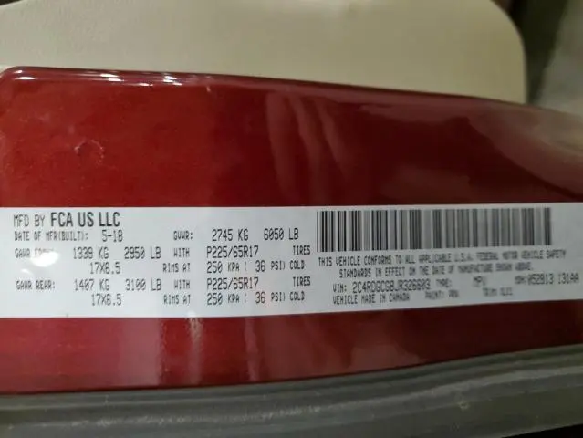 2018 DODGE GRAND CARAVAN SXT  