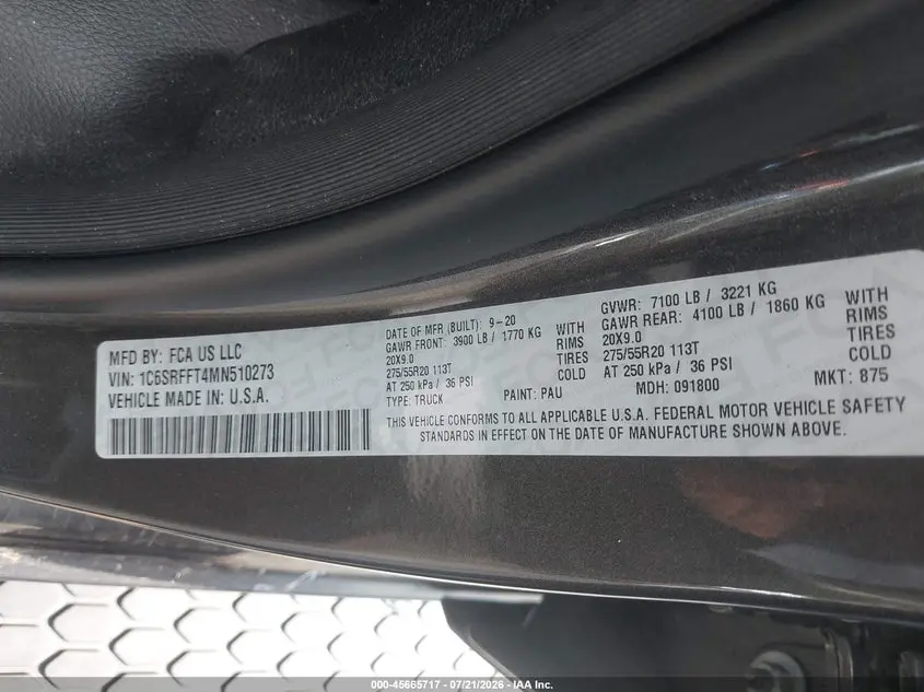 2021 RAM 1500  
