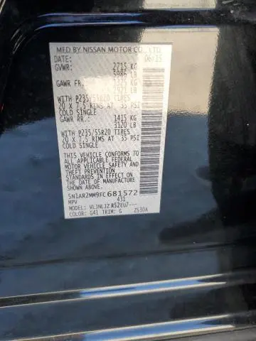 2015 NISSAN PATHFINDER S  