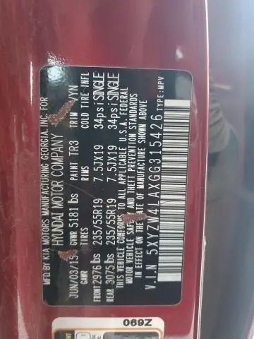 2016 HYUNDAI SANTA FE SPORT   