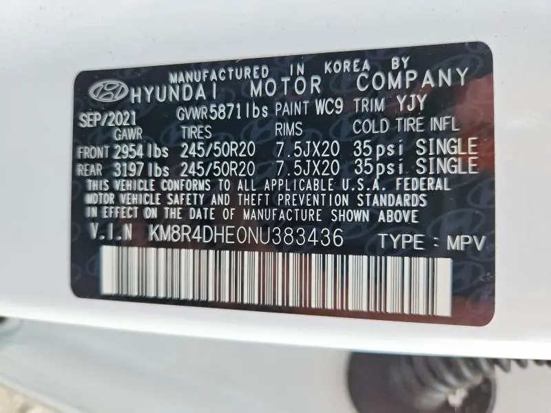 2022 HYUNDAI PALISADE SEL  