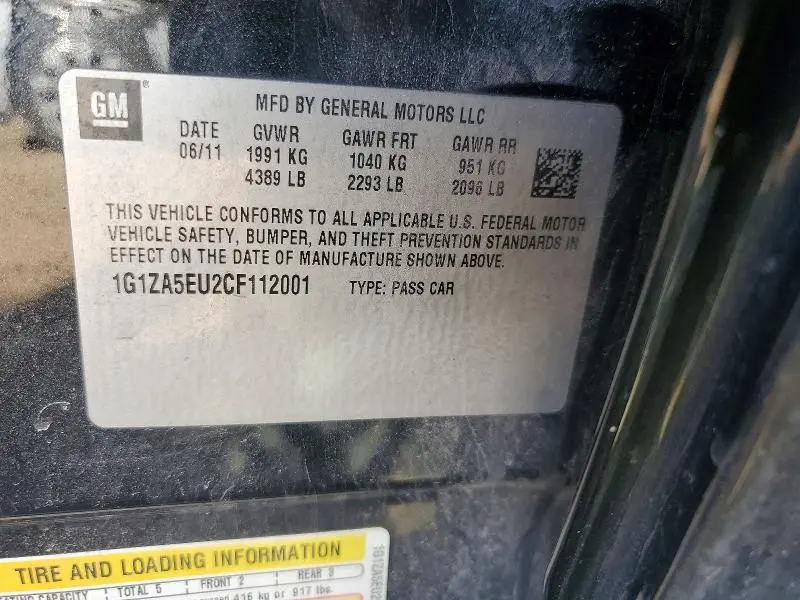 2012 CHEVROLET MALIBU LS  