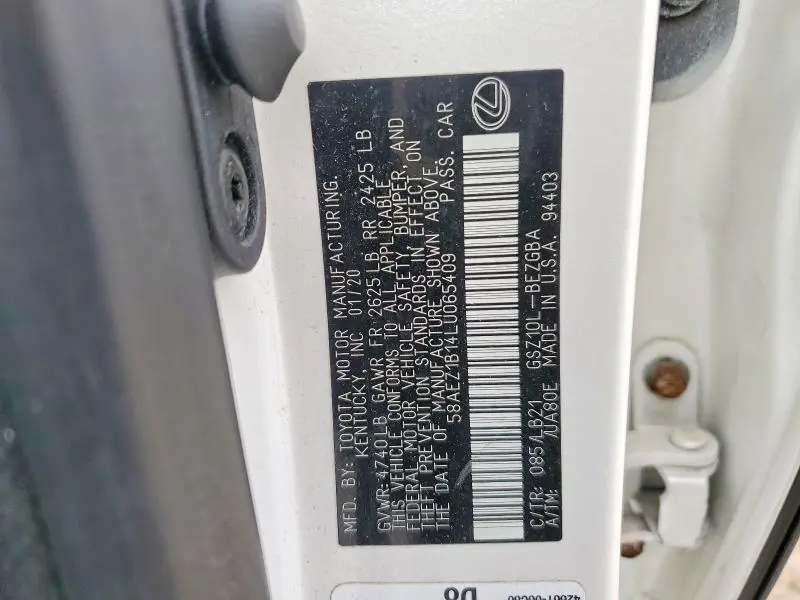 2020 LEXUS ES 350 LUXURY  