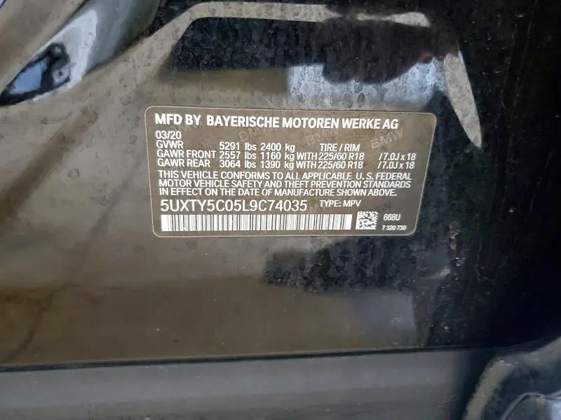 2020 BMW X3 XDRIVE30I  