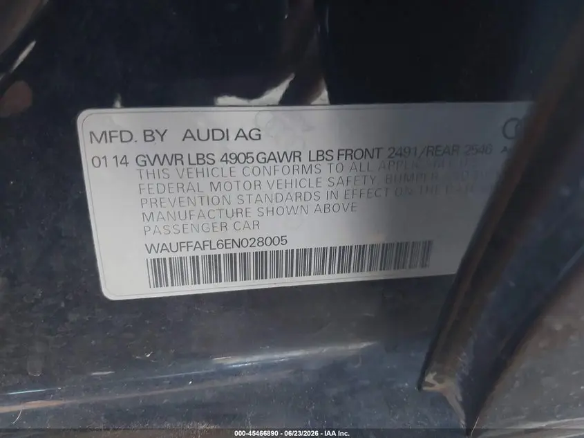 2014 AUDI A4 2.0T PREMIUM