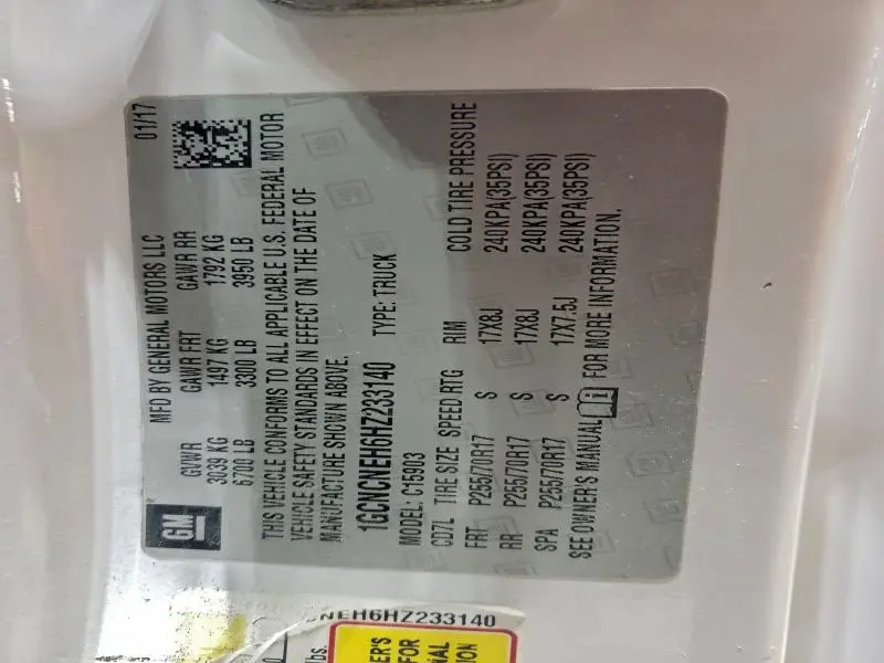 2017 CHEVROLET SILVERADO C1500  