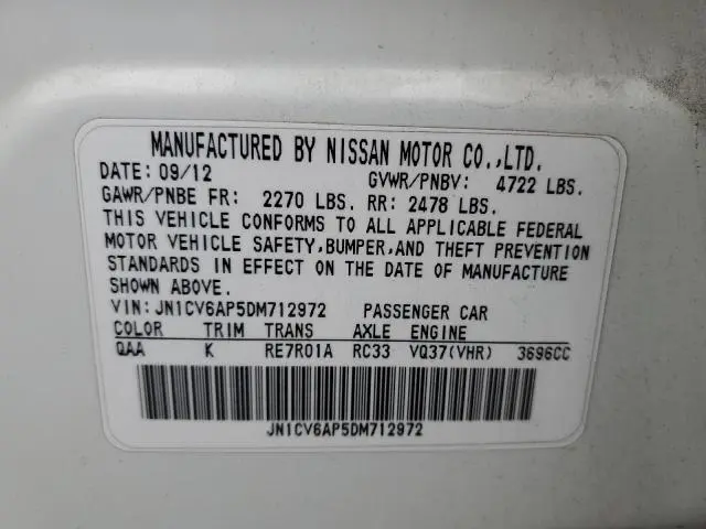 2013 INFINITI G37 BASE