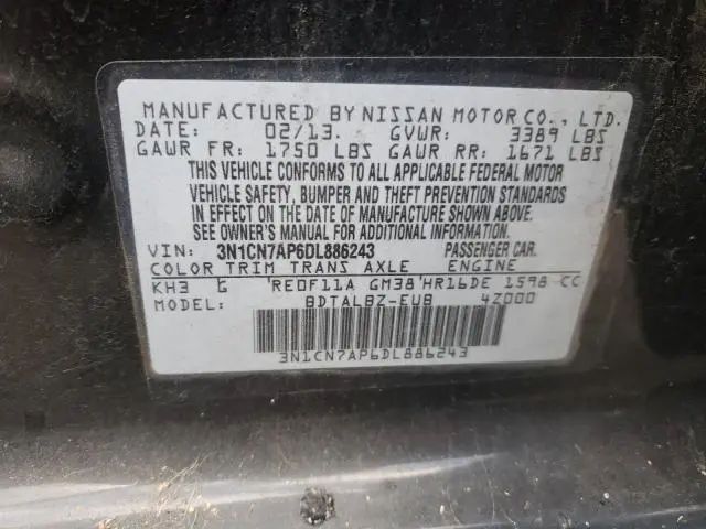 2013 NISSAN VERSA S  
