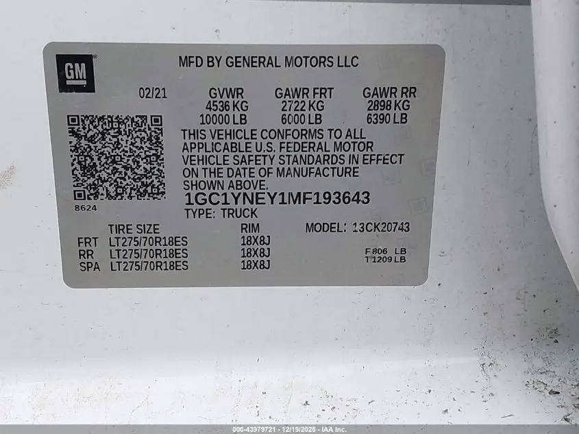 2021 CHEVROLET SILVERADO 2500HD 4WD  STANDARD BED LT