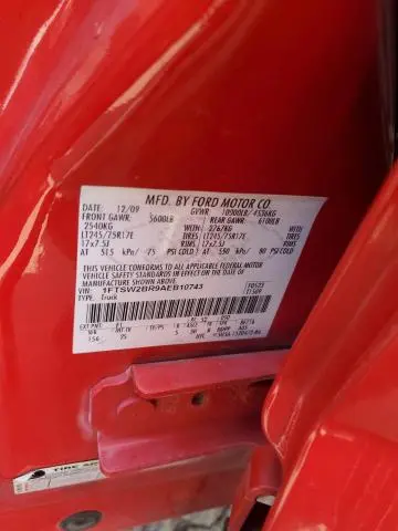 2010 FORD F250 SUPER DUTY  