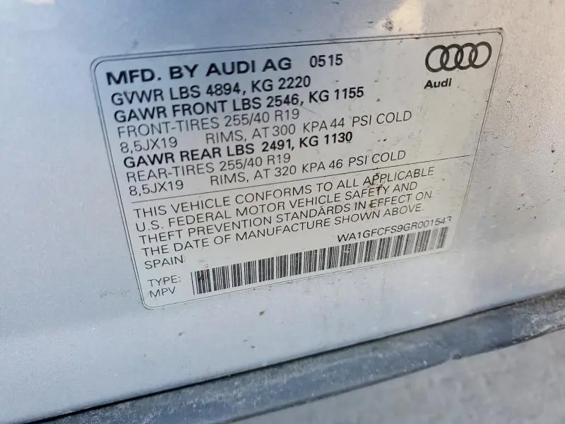 2016 AUDI Q3 PRESTIGE  