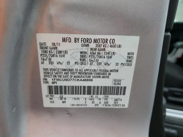 2012 FORD ESCAPE XLT  