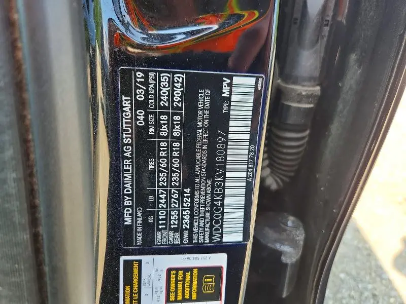 2019 MERCEDES-BENZ GLC 300 4MATIC  