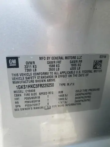 2015 GMC YUKON XL C1500 SLT  