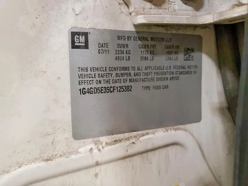 2012 BUICK LACROSSE PREMIUM  