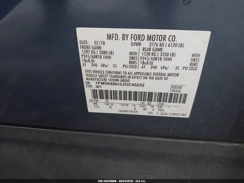 2018 FORD EXPLORER  