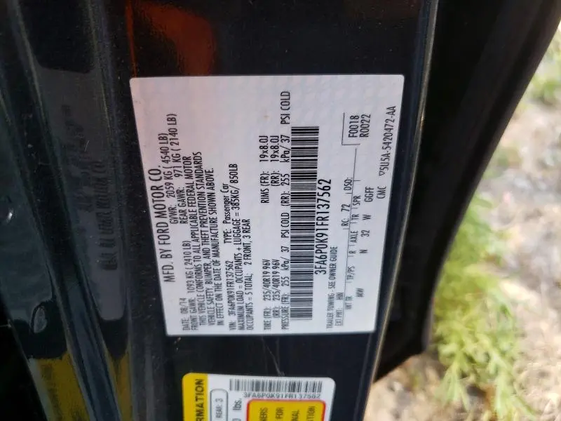 2015 FORD FUSION TITANIUM  