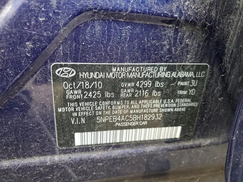 2011 HYUNDAI SONATA GLS  