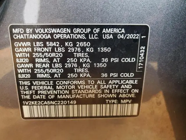 2022 VOLKSWAGEN ATLAS CROSS SPORT SE  