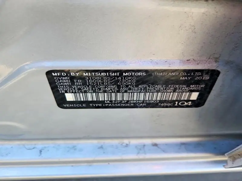 2019 MITSUBISHI MIRAGE G4 ES  