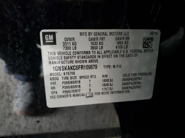 2015 CHEVROLET TAHOE K1500 LS  