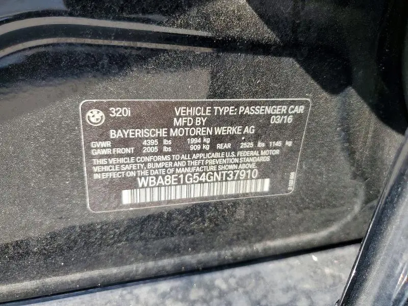 2016 BMW 320 I  