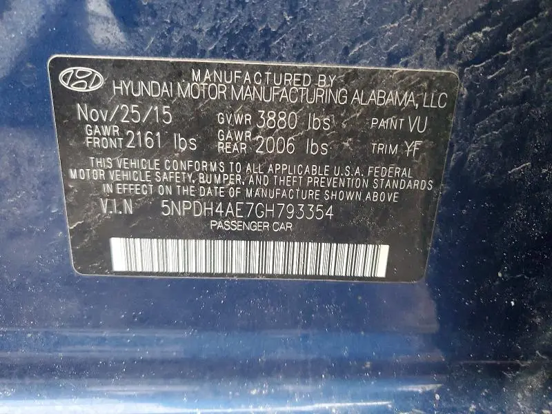 2016 HYUNDAI ELANTRA SE  