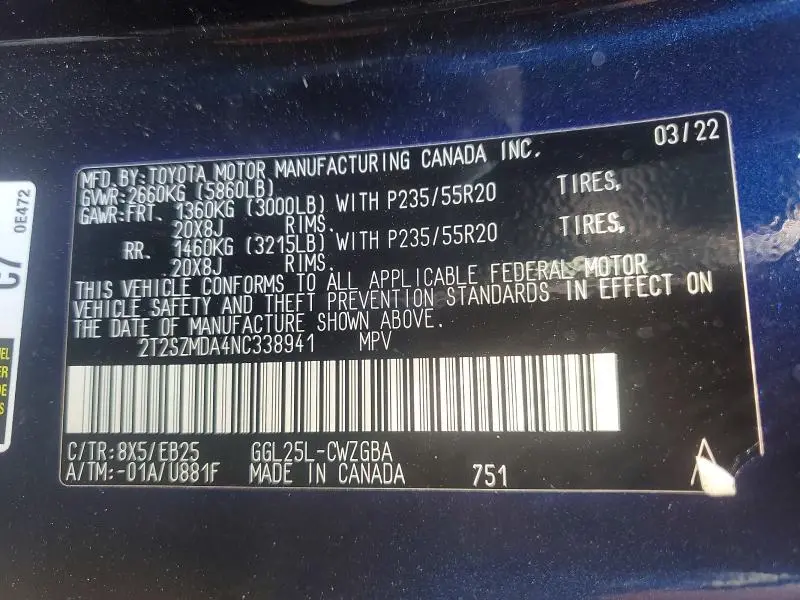 2022 LEXUS RX 350 F SPORT  