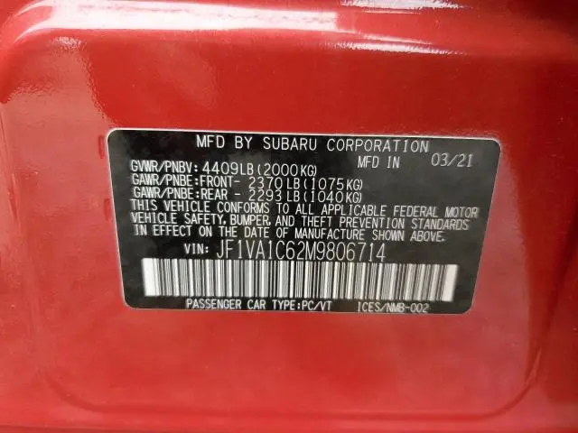 2021 SUBARU WRX PREMIUM  
