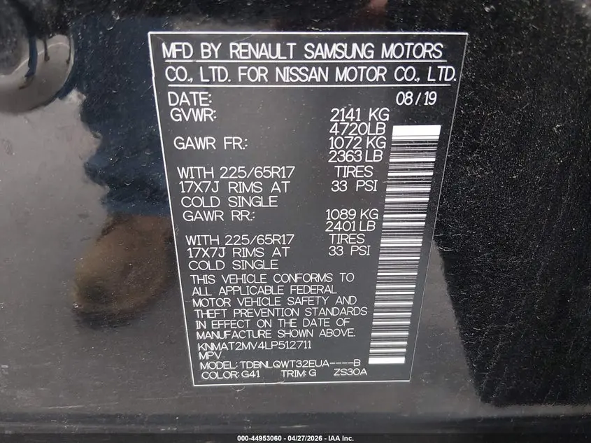 2020 NISSAN ROGUE SV INTELLIGENT AWD
