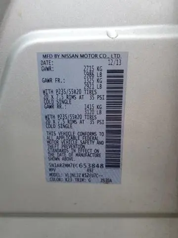 2014 NISSAN PATHFINDER S  