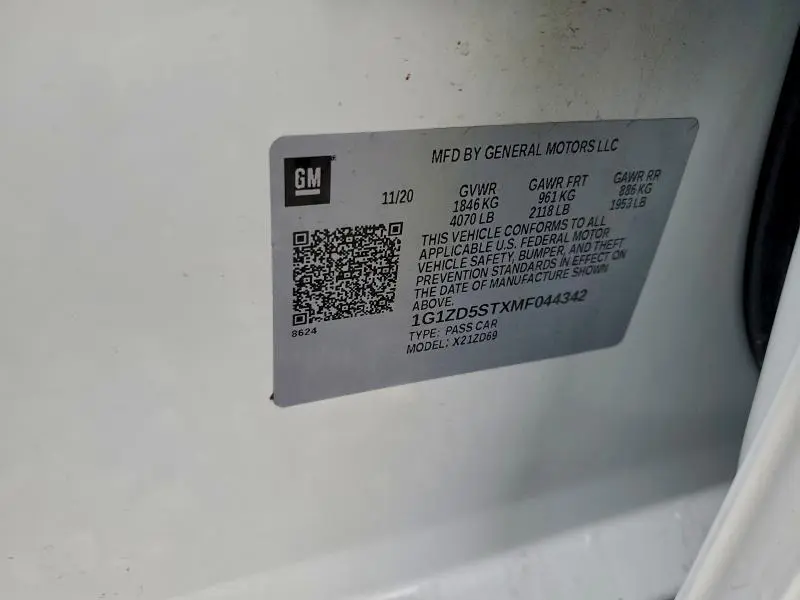 2021 CHEVROLET MALIBU LT  